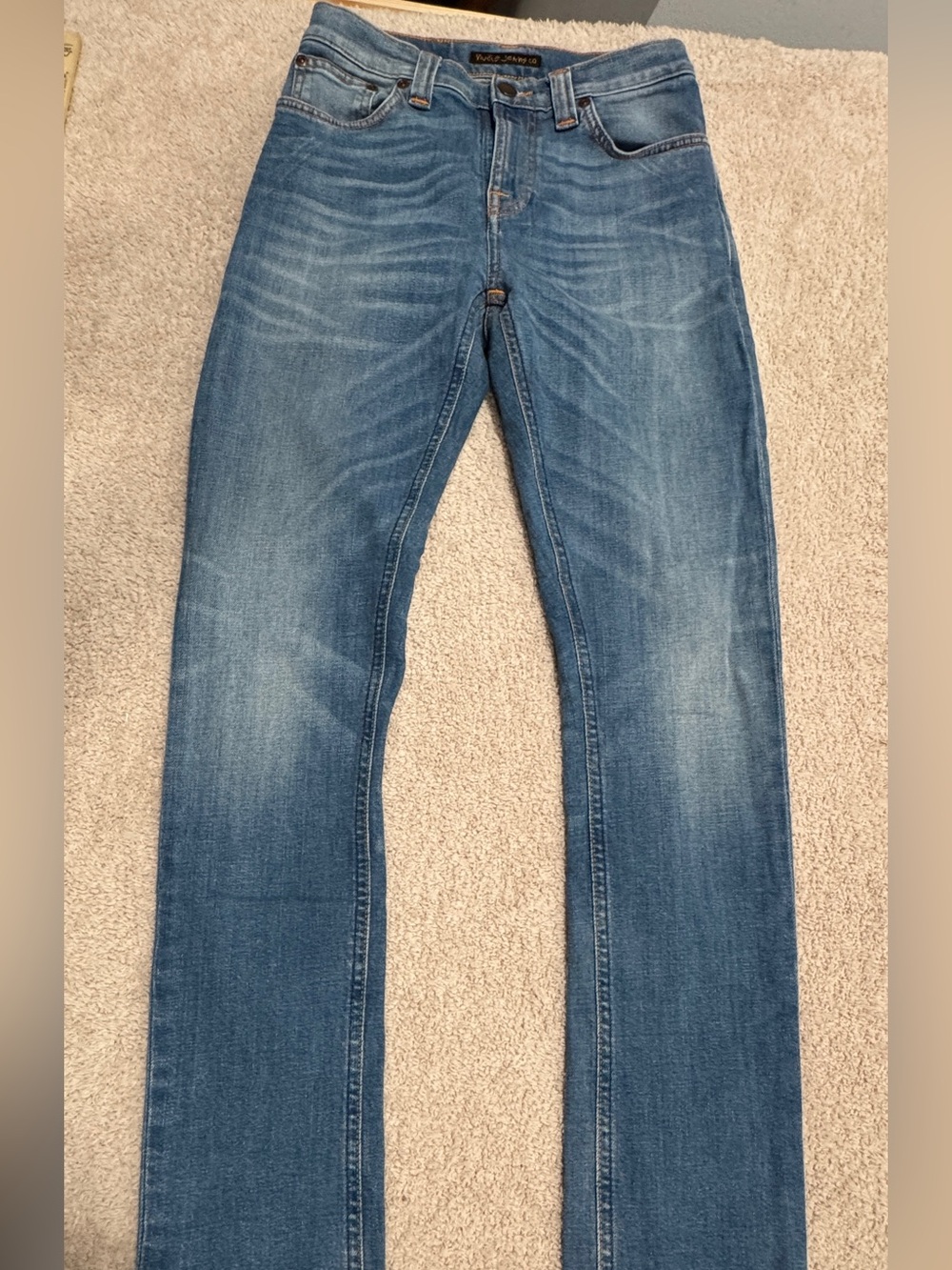 Nudie Jeans Pipe Led Slim Tapered Jeans Waist 27 Length 30 Crispy Pepper